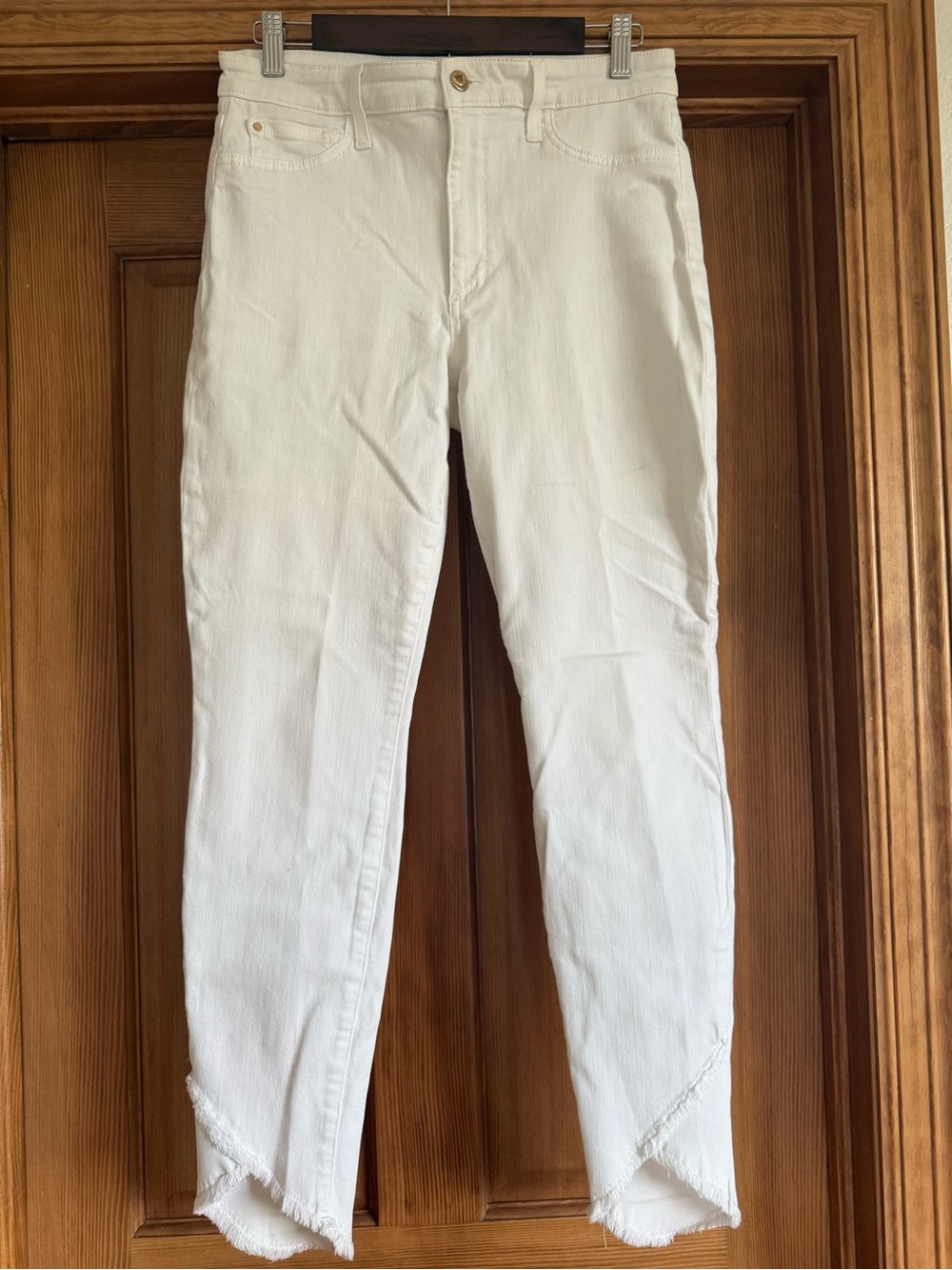 Joe's Jeans White Frayed Hem Skinny Jeans
